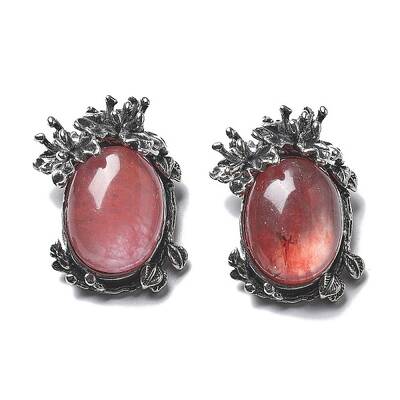 Cherry Quartz Glass Pendants