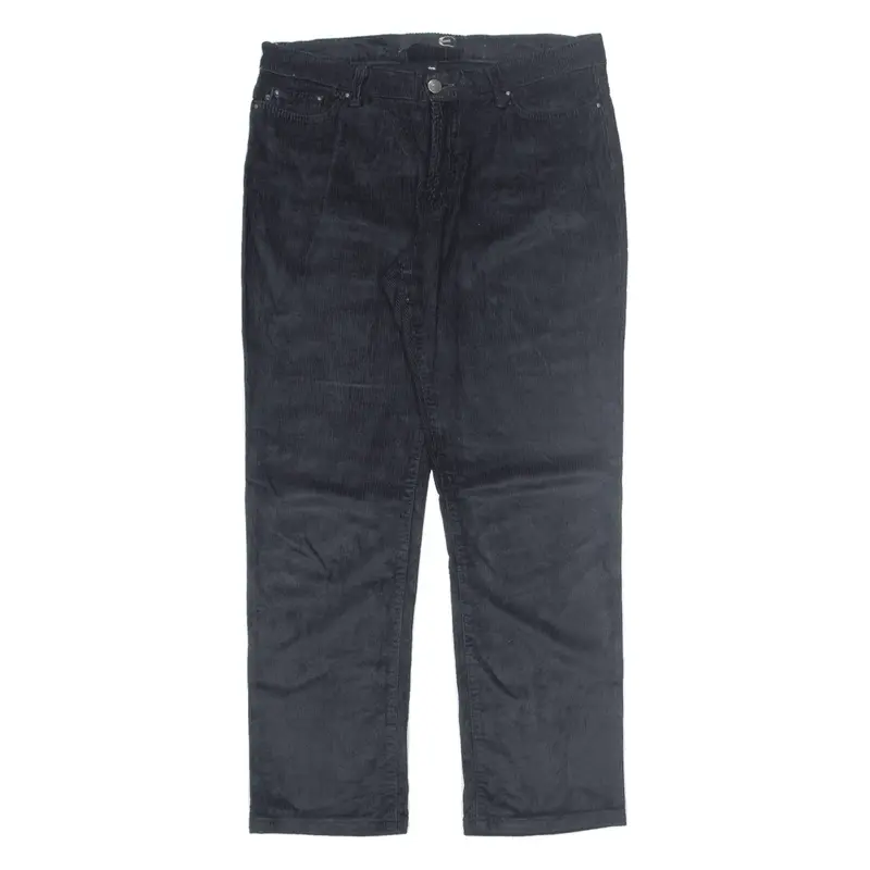 JUST CAVALLI Corduroy Trousers Black Regular Straight Womens W32 L30