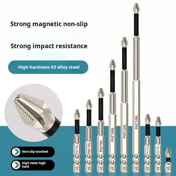 Anti-Slip PH2 Impact Driver Bit Set