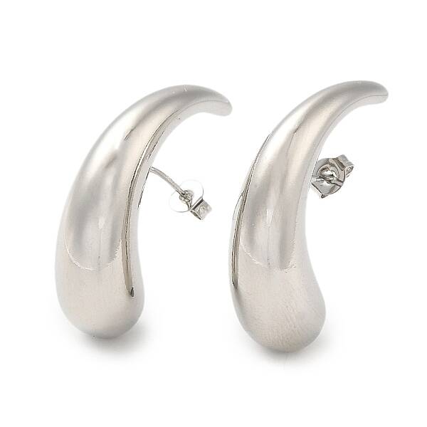 Rack Plating Brass Teardrop Stud Earrings for Women