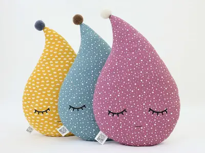 Mustard, Teal or Plum Raindrop Pillow
