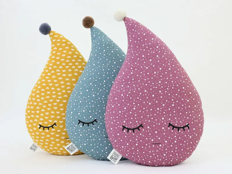 Mustard, Teal or Plum Raindrop Pillow