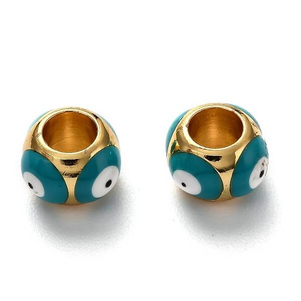 Brass European Enamel Beads