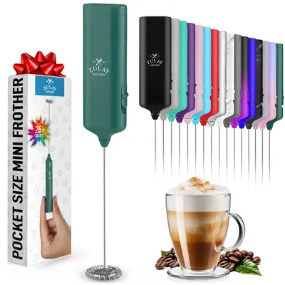 Zulay Kitchen Powerful Mini Pocket Milk Frother - Portable & Easy to Use for Travel Coffee Machines with Lifetime Warranty Ri...