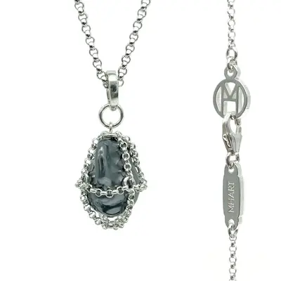 Caged Black Pearl Pendant | Size: 20