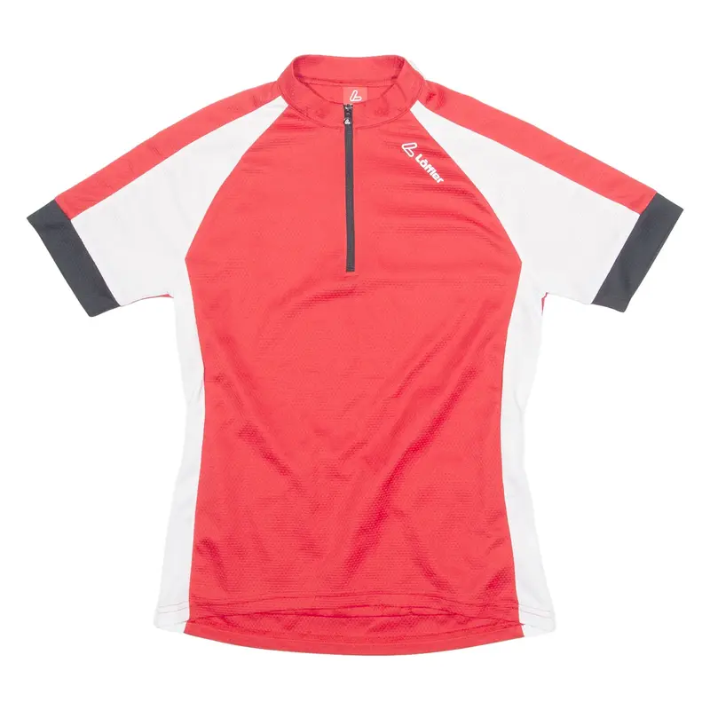 LOFFLER Cycling Boys Jersey Red 1/4 Zip 13-14Y