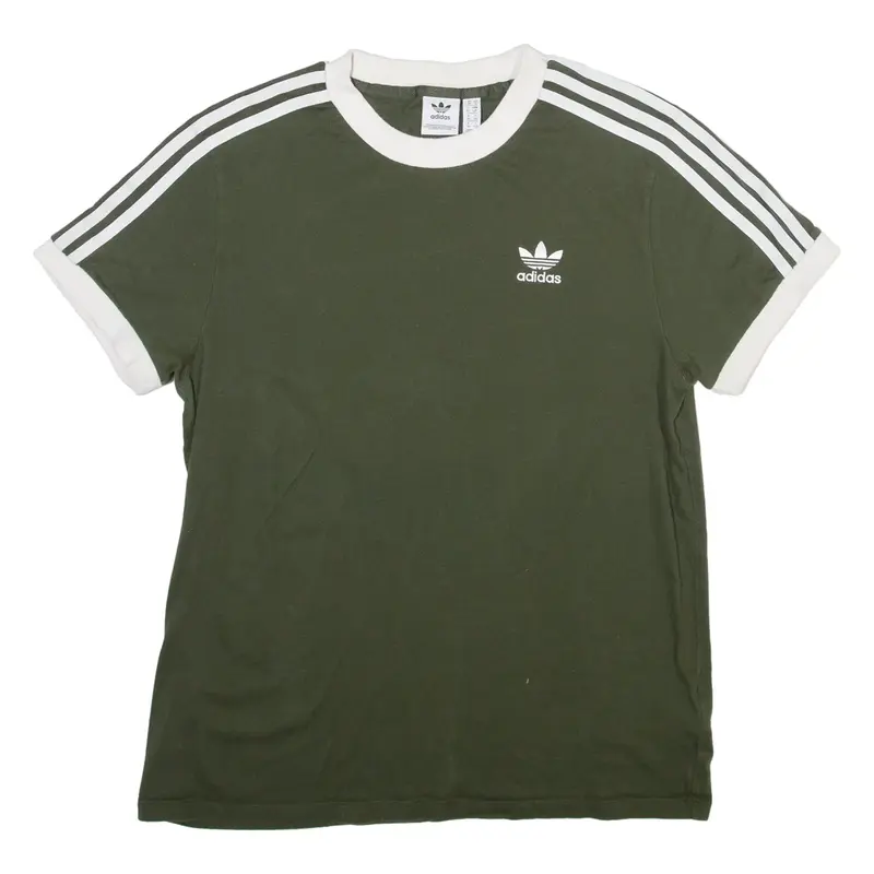 ADIDAS ORIGINALS Womens T-Shirt Green Crew Neck UK 10