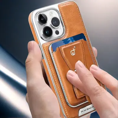 Suitable for iPhone 16/15/14/13/12 Not mental phone case card bag noly card  magnetic suction creative men's leather case