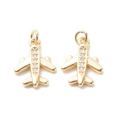 Brass Micro Pave Clear Cubic Zirconia Pendants