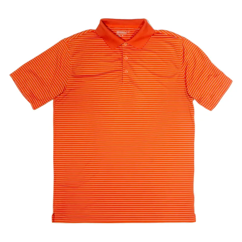 NIKE Golf Mens Polo Shirt Orange Striped M