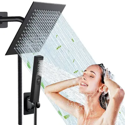 Shower Head 8'' Rainfall Stainless Steel 2-in-1 Hand Shower.Equipped with 78\