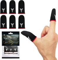 6 Pack Mobile Phone Gaming Finger Sleeves, 0.15mm Superconducting Nanofibers, Smooth Feel, Anti-Sweat