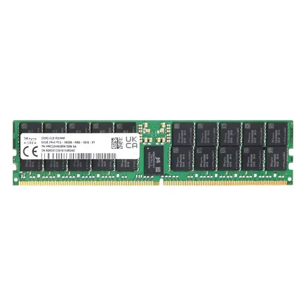 Hynix HMCG94AEBRA109N | 64GB DDR5-4800MHz PC5-38400 ECC Registered RDIMM CL40 2Rx4 1.1V 288-Pin Memory Module