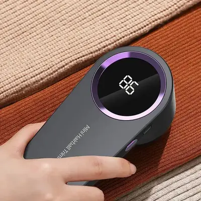 Electric Folding Lint Remover, Portable USB Rechargeable Sweater Shaver, LED Display Hairball Trimmer, Durable Lint Remover S...