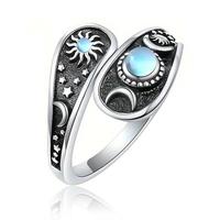 S925 Sterling Silver Moon and Star Spoon Vintage Ring,Jewelry for Women And Men,Perfect gift,For Daily and Party
