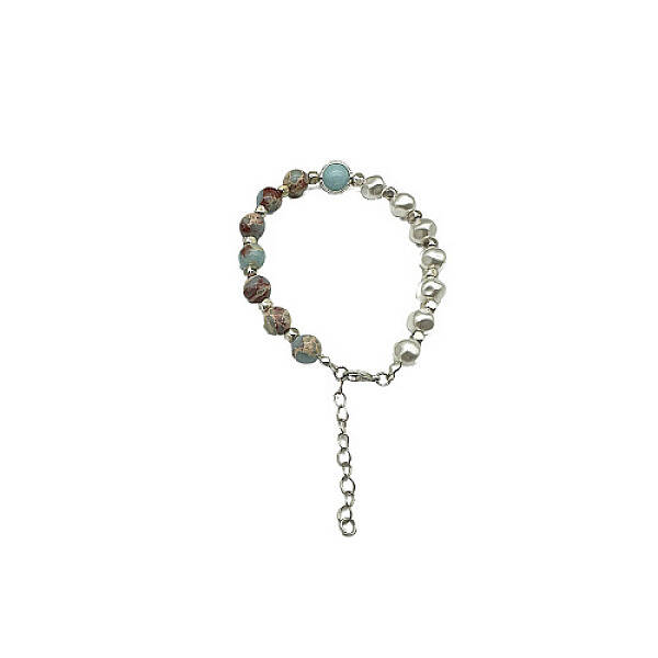 Natural Shoushan Stone Round Beaded Bracelet