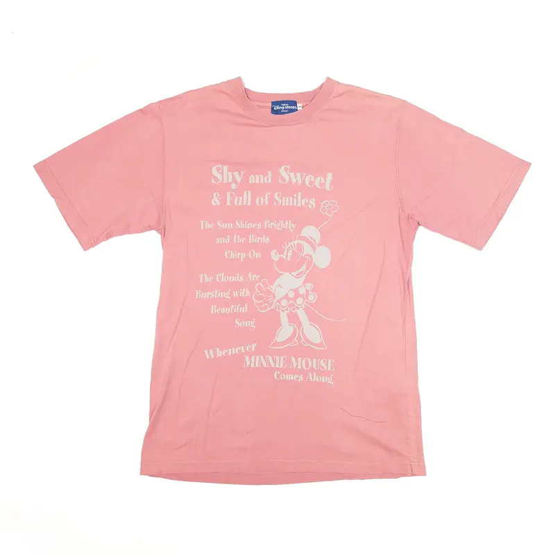 DISNEY Minnie Mouse T-Shirt Pink Short Sleeve Mens M