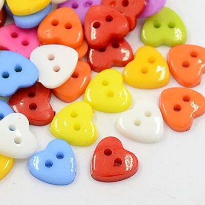 Acrylic Heart Buttons