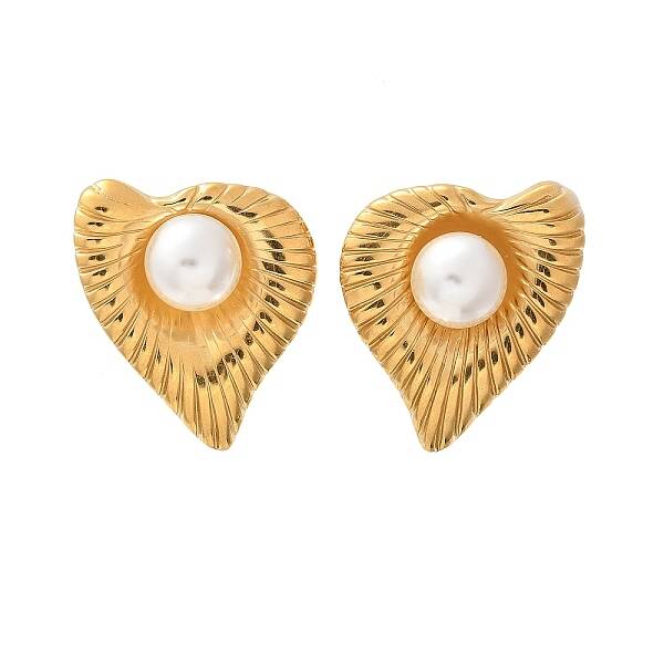Heart 304 Stainless Steel Stud Earrings