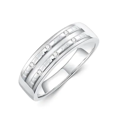 Sterling Silver Moissanite Engagement Ring for Men