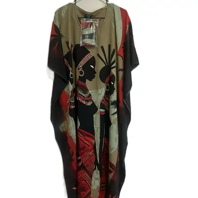 Plus Size Kaftan Dresses for Ladies - Casual Women's Wear with Versatile Design for Home and Beach Vacation