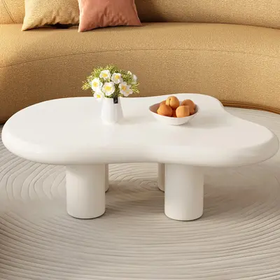 (Multiple packages) Guyii Cloud Coffee Table Modern Irregular Cloud Shape Cute & Space-Saving Easy Assembly for Living Room o...
