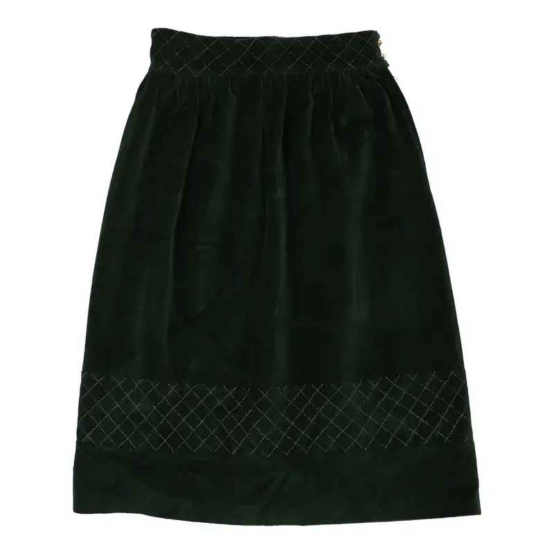 Unbranded Midi Skirt - 26W UK 6 Green Velvet