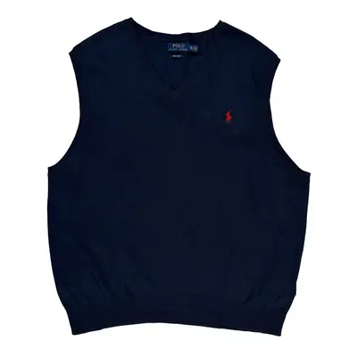 Ralph Lauren V-Neck Sweater Vest - 2XL Navy Cotton