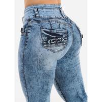MX JEANS Butt Lift High Waisted Skinny Jeans Acid Wash