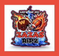 Zazas Ripz 1 Custom Jersey PYD Rip Sports Cards with Flaming Football Design