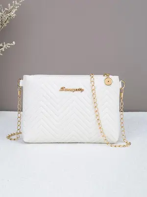 Women's Elegant Minimalist Quilted Crossbody Bag, Fashionable PU Leather Zipper Shoulder Bag for Daily Life, Casual Trendy Ve...