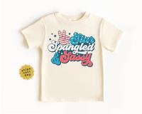 Star Spangled & Sassy Youth Shirt, Funny 4th of July Tee for Girls, Retro Independence Day, Cute Fourth of July Party Shirt f...