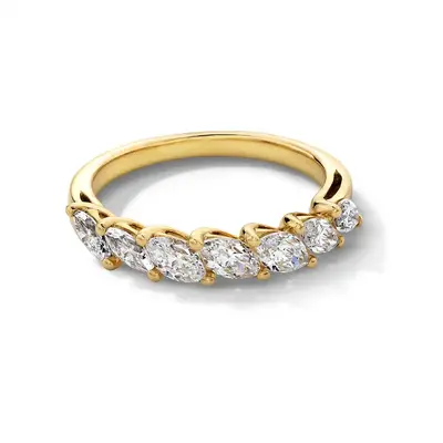 14K Gold 1 CT.T.W. Marquise Cut Lab Created Diamond Stackable Band D VVS 3EX