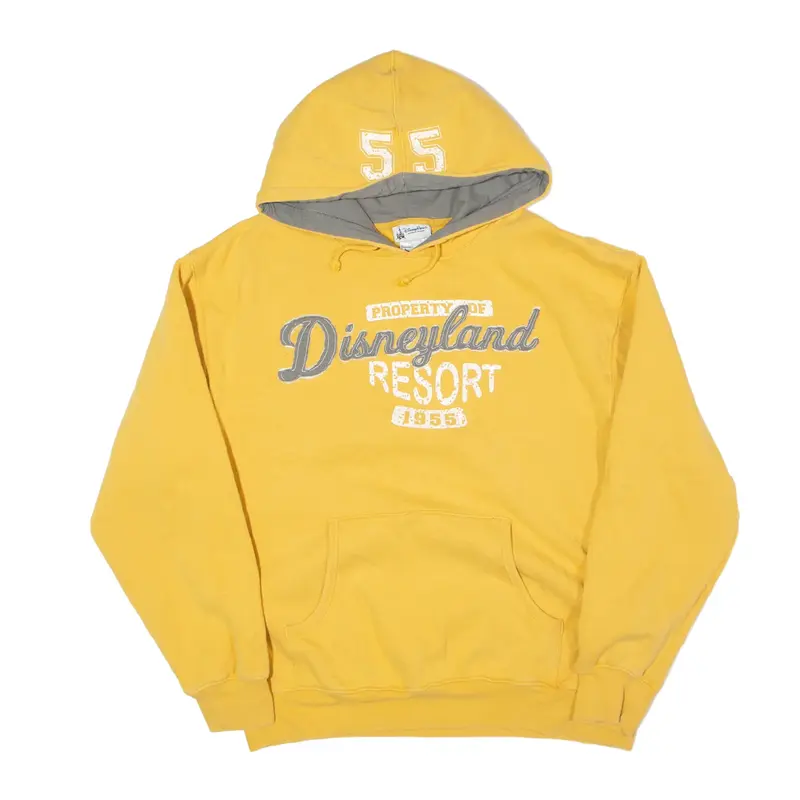 DISNEY Disneyland Resort Hoodie Yellow Pullover Mens S