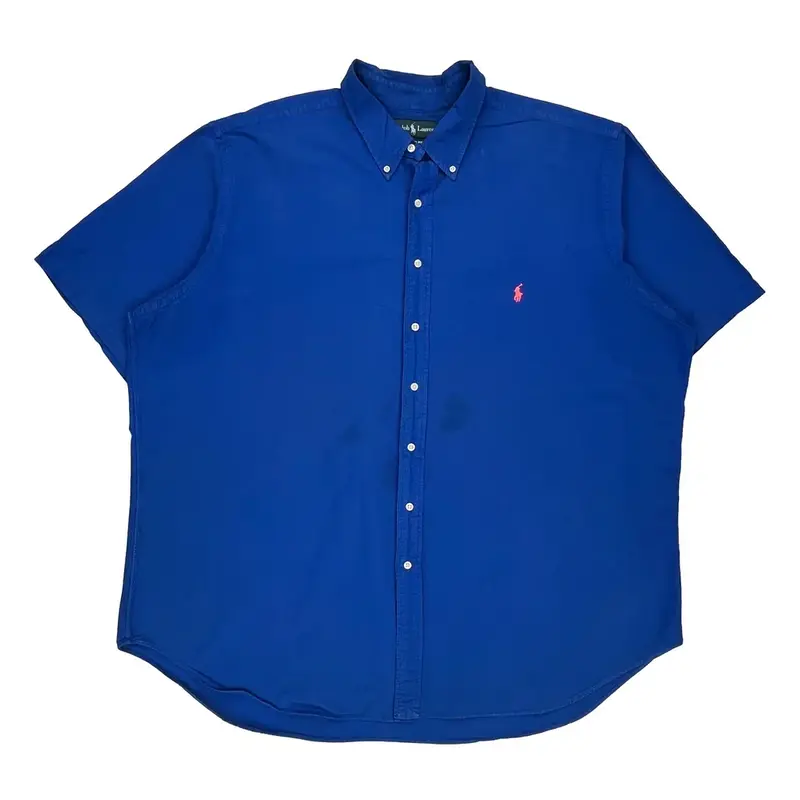 Ralph Lauren Tall Short Sleeve Shirt - 3XL Blue Cotton