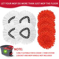 Chenille Mop Heads&Chenille Dust Refills Fit O-cedar Easy Wring 1-tank system Washable Turn Mop into Long-Handle Duster Dry C...