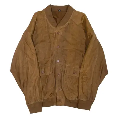 Mens Jacket Brown Leather XL