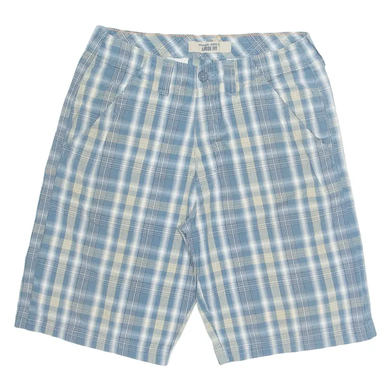 WRANGLER JEANS CO Mens Casual Shorts Blue Loose Check S W29