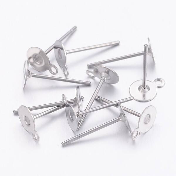 Non-Tarnish 304 Stainless Steel Stud Earring Settings