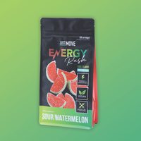 Just Move Pre Workout - Sour Watermelon Energy Rush - Vegan (Plant Based) Organic,  B12 Vitamins, Hydration, Lions Mane, Beet...