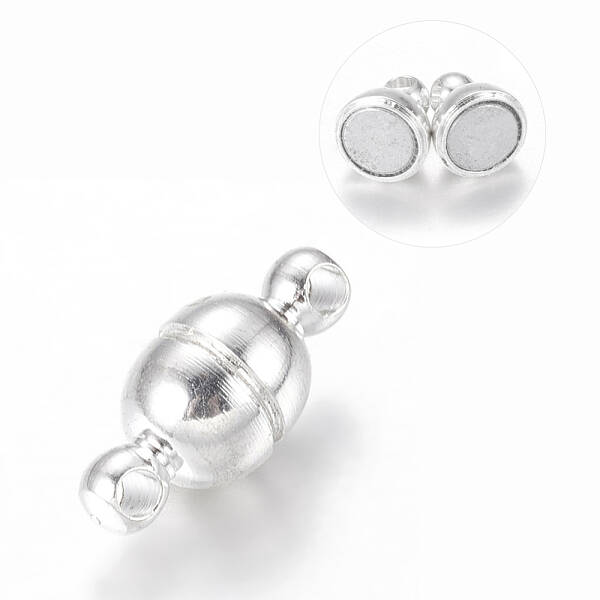 Round Brass Magnetic Clasps with Loops