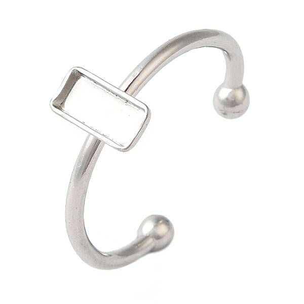 Non-Tarnish 304 Stainless Steel Open Cuff Ring Components