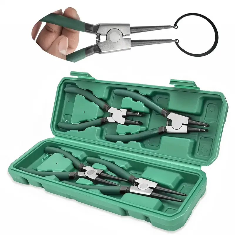 Professional Circlip Pliers Set, Durable Metal-Structure Circlip Pliers Set with Storage Box, Hand Tools for Home & Office