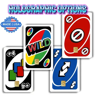 Uno Custom Decal Credit Card Cover Vinyl Skin Sticker Durable Waterproof Easy Install Personalize Your Card Safely Holographi...