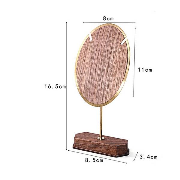 Oval Shaped Wood Necklace Organizer Display Racks