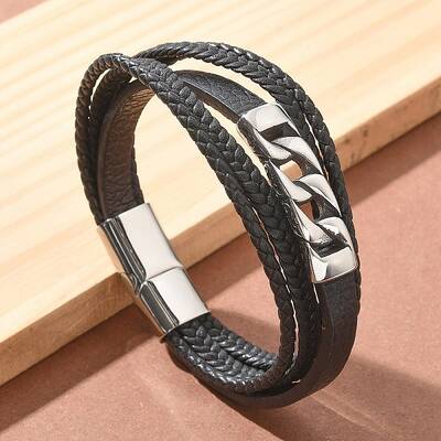Braided Microfiber Leather Multi-strand Bracelets