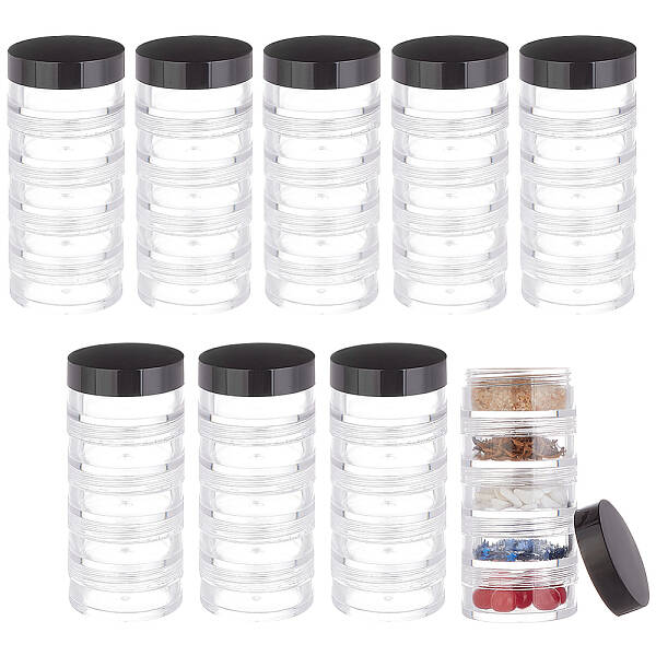 Plastic Bead Screw Together Stacking Jars