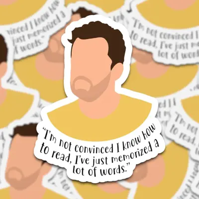 I'm Not Convinced I Know How To Read I've Just Memorized A Lot Of Words Water Proof Vinyl Sticker | Nick Miller Sticker |  Ni...