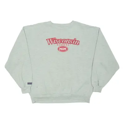 JANSPORT Wisconsin Badgers Mom Womens Sweatshirt Grey USA XL