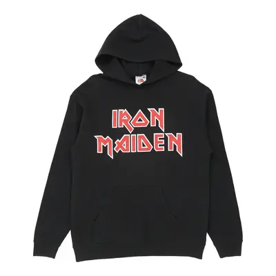 Iron Maiden Fruit Of The Loom Band Hoodie - Medium Black Cotton Blend